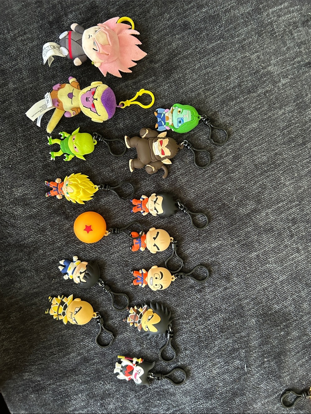 Dragonball bag clip Assorted Cartoon Character Keychain Set - Multicolor